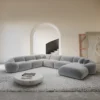 Samtstoff U-Form XXL Wohnlandschaft Solira – Bild 12
