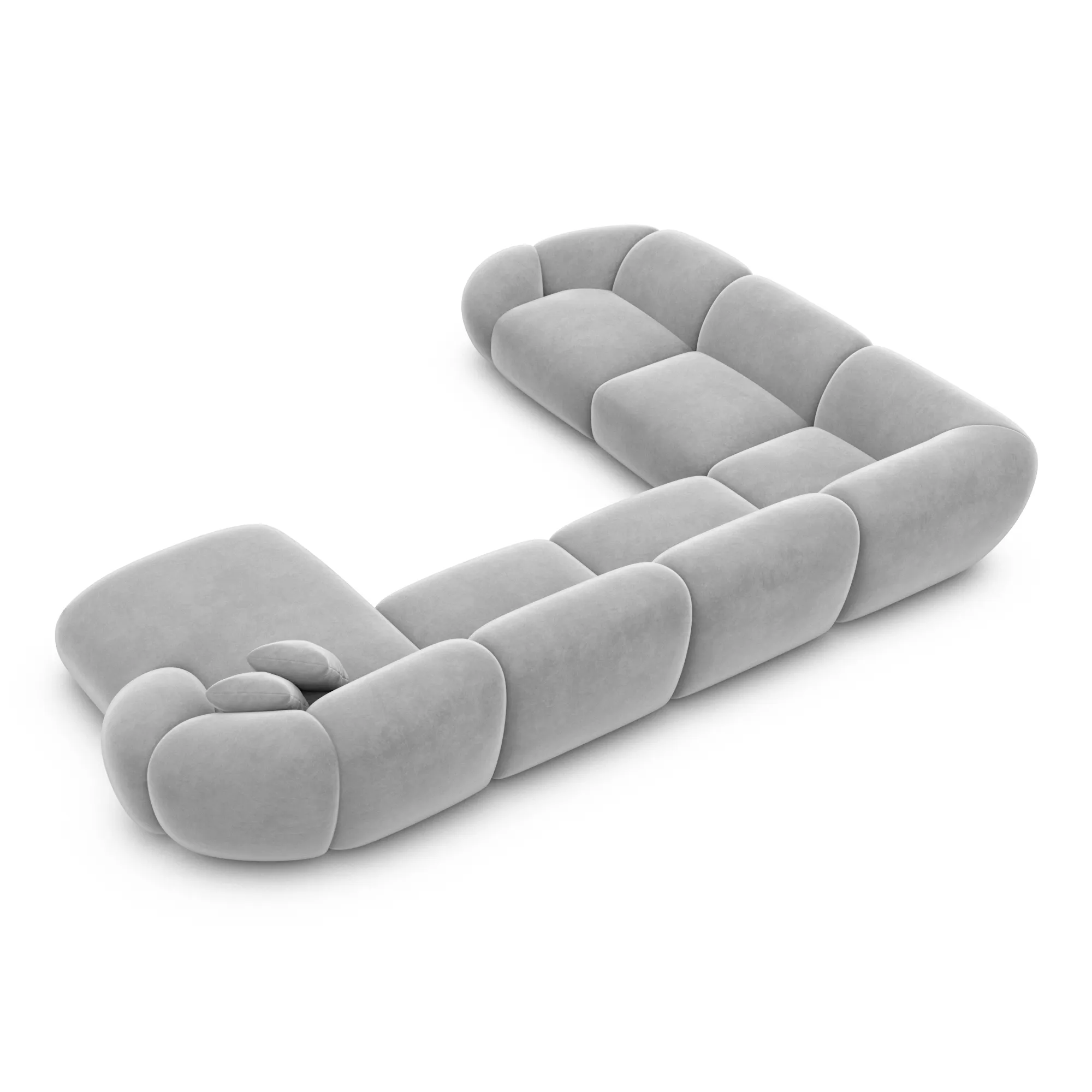 Samtstoff U-Form XXL Wohnlandschaft Solira – Bild 30
