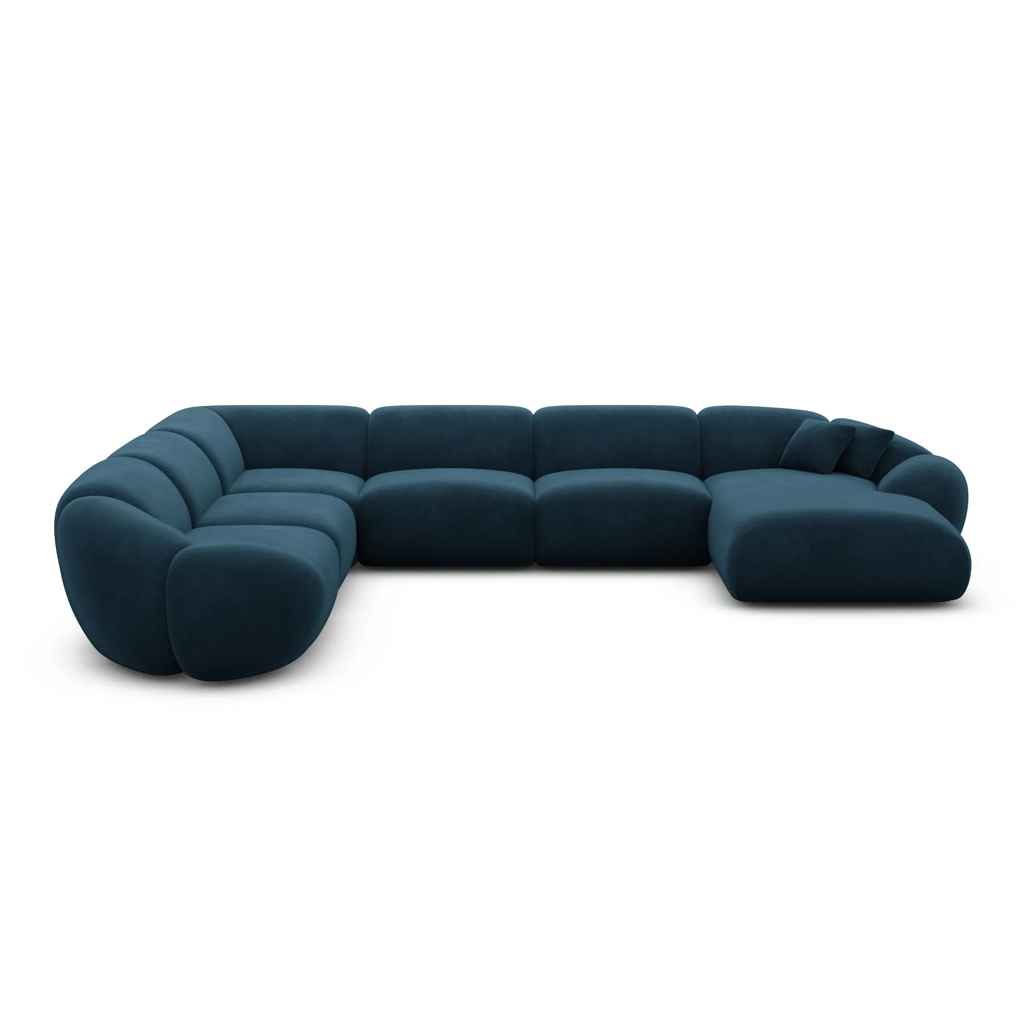 Samtstoff U-Form XXL Wohnlandschaft Solira – Bild 32
