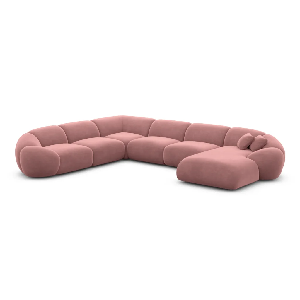 Samtstoff U-Form XXL Wohnlandschaft Solira
