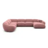 Samtstoff U-Form XXL Wohnlandschaft Solira – Bild 35