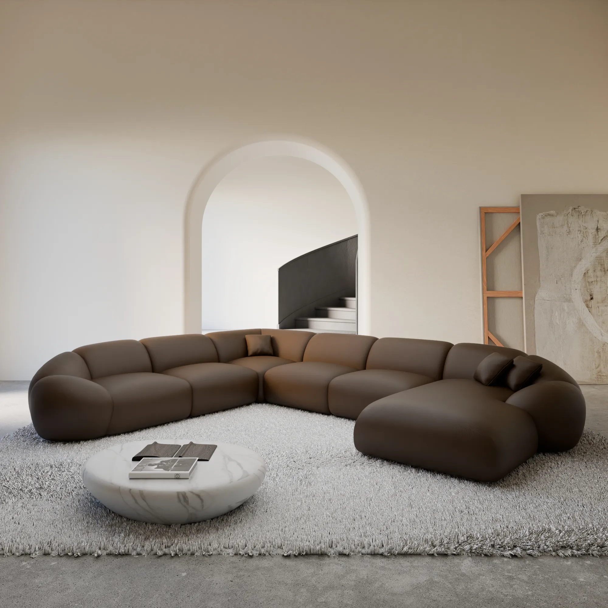 Kunstleder U-Form XXL Wohnlandschaft Solira – Bild 13