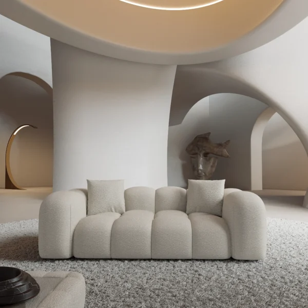 Bouclé 2-Sitzer Couch Valora