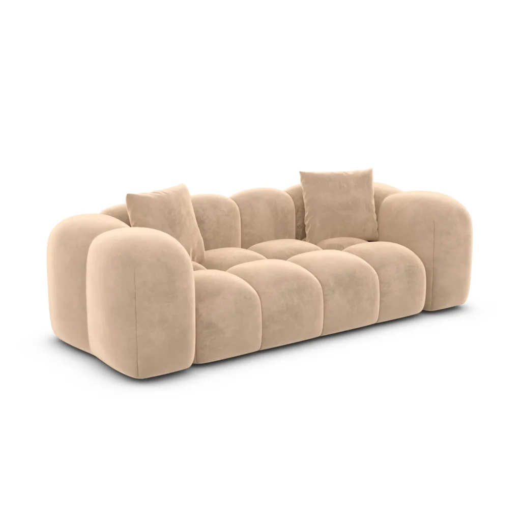 Samtstoff 2-Sitzer Couch Valora