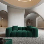 Samtstoff 2-Sitzer Couch Valora