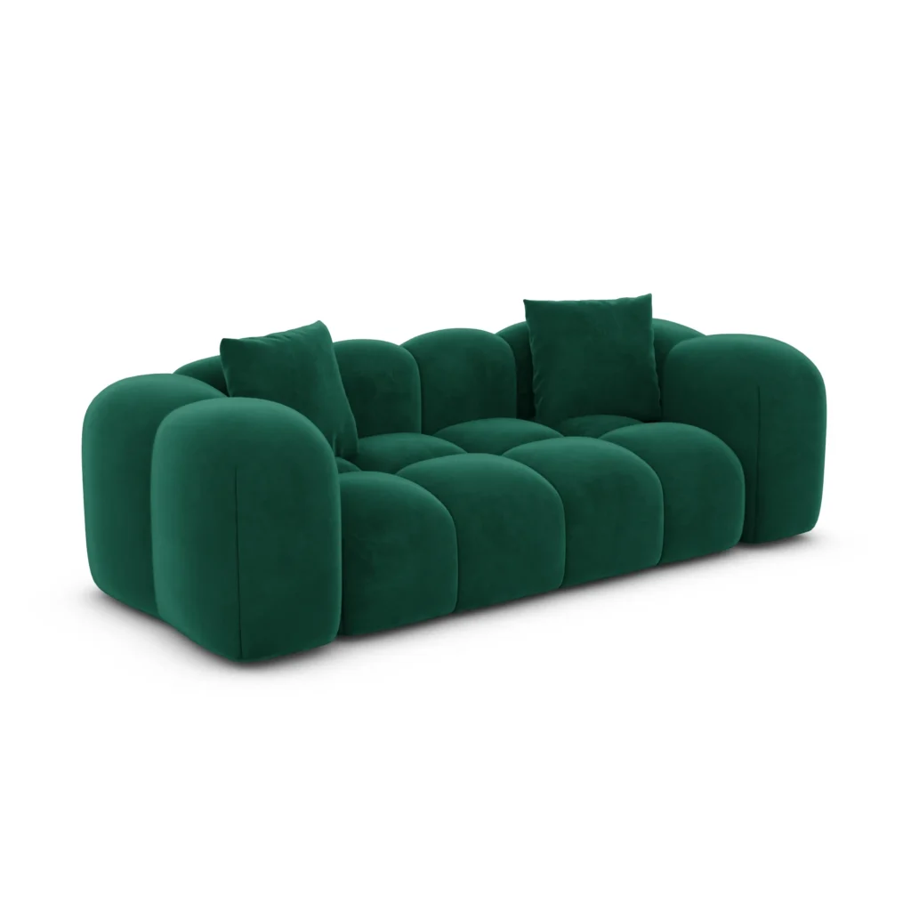 Samtstoff 2-Sitzer Couch Valora