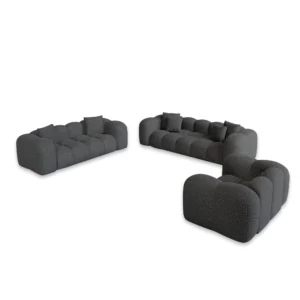 Bouclé 3-2-1-Sitzer Sofa Set Valora