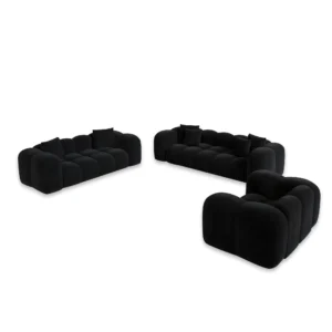 Samtstoff 3-2-1-Sitzer Sofa Set Valora