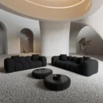 Strukturstoff 3-2-Sitzer Sofa Set Valora