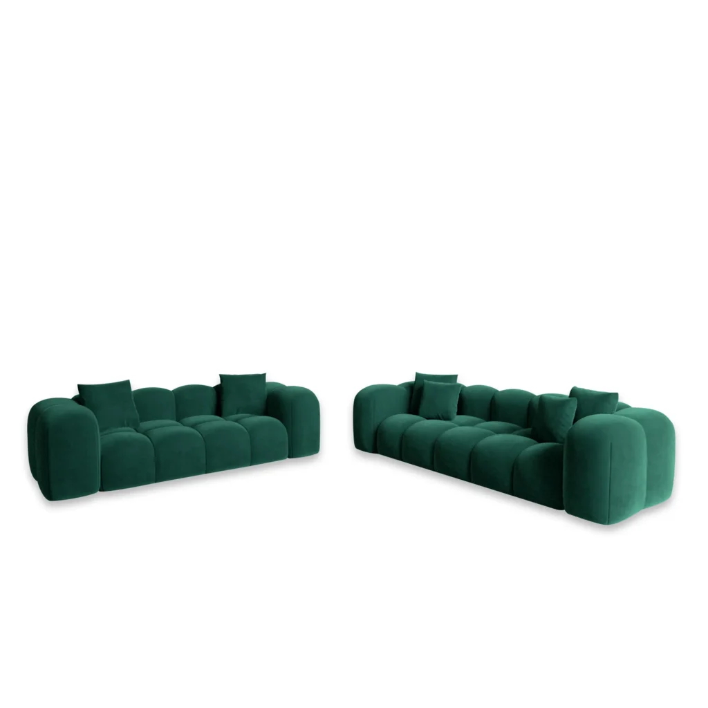 Samtstoff 3-2-Sitzer Sofa Set Valora