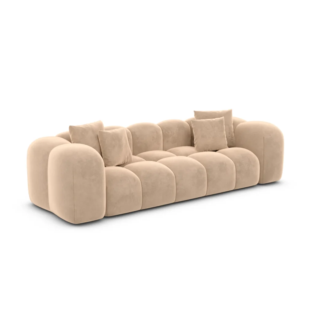 Samtstoff 3-Sitzer Couch Valora