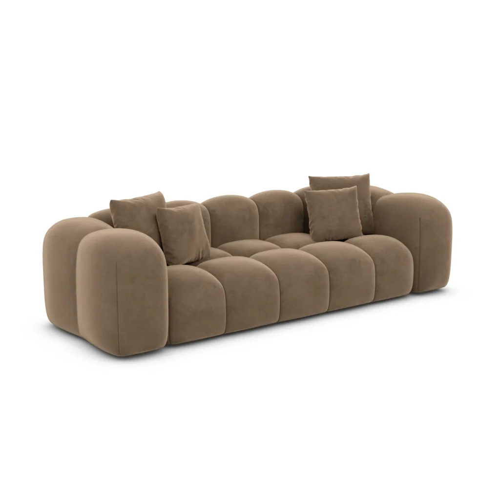 Samtstoff 3-Sitzer Couch Valora