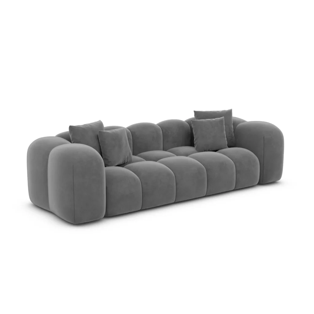 Samtstoff 3-Sitzer Couch Valora