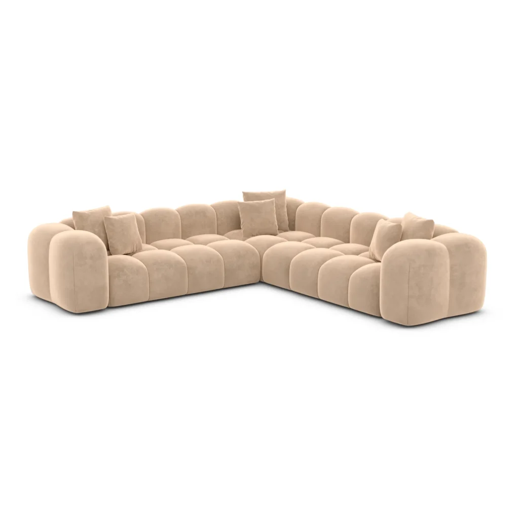 Samtstoff Ecksofa Valora