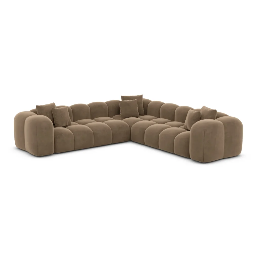 Samtstoff Ecksofa Valora