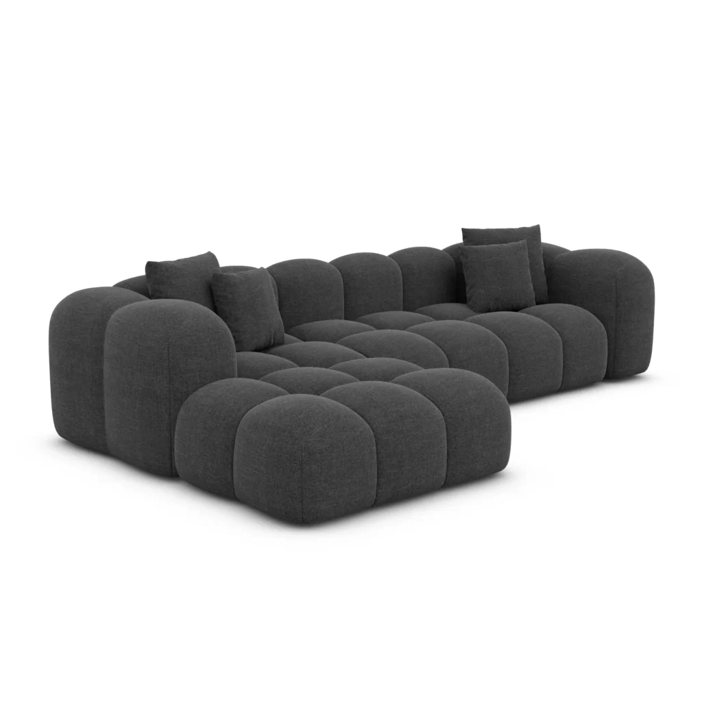Strukturstoff L-Form Sofa Valora