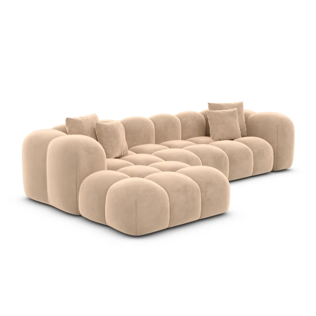 Samtstoff L-Form Sofa Valora