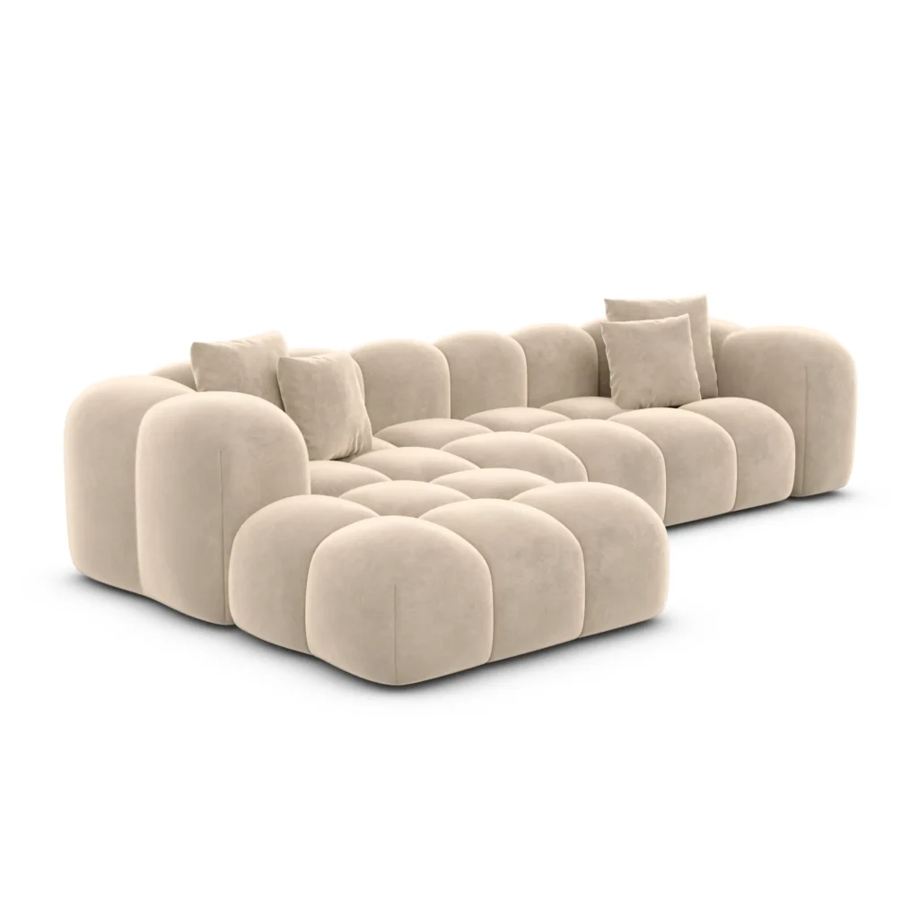 Samtstoff L-Form Sofa Valora