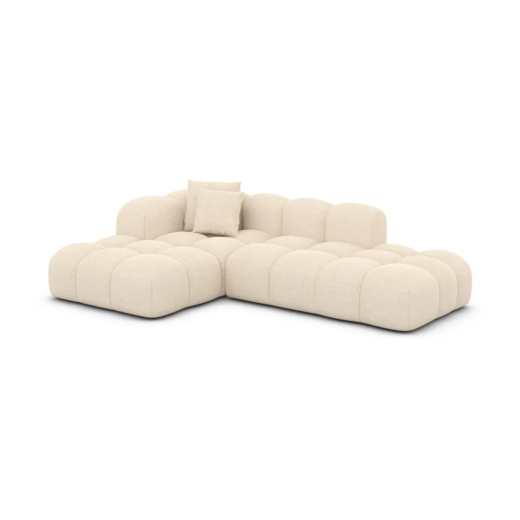 Strukturstoff L-Form Lounge Sofa Valora