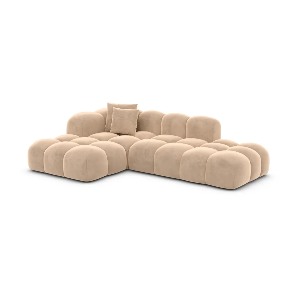 Samtstoff L-Form Lounge Sofa Valora