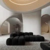Samtstoff L-Form Lounge Sofa Valora