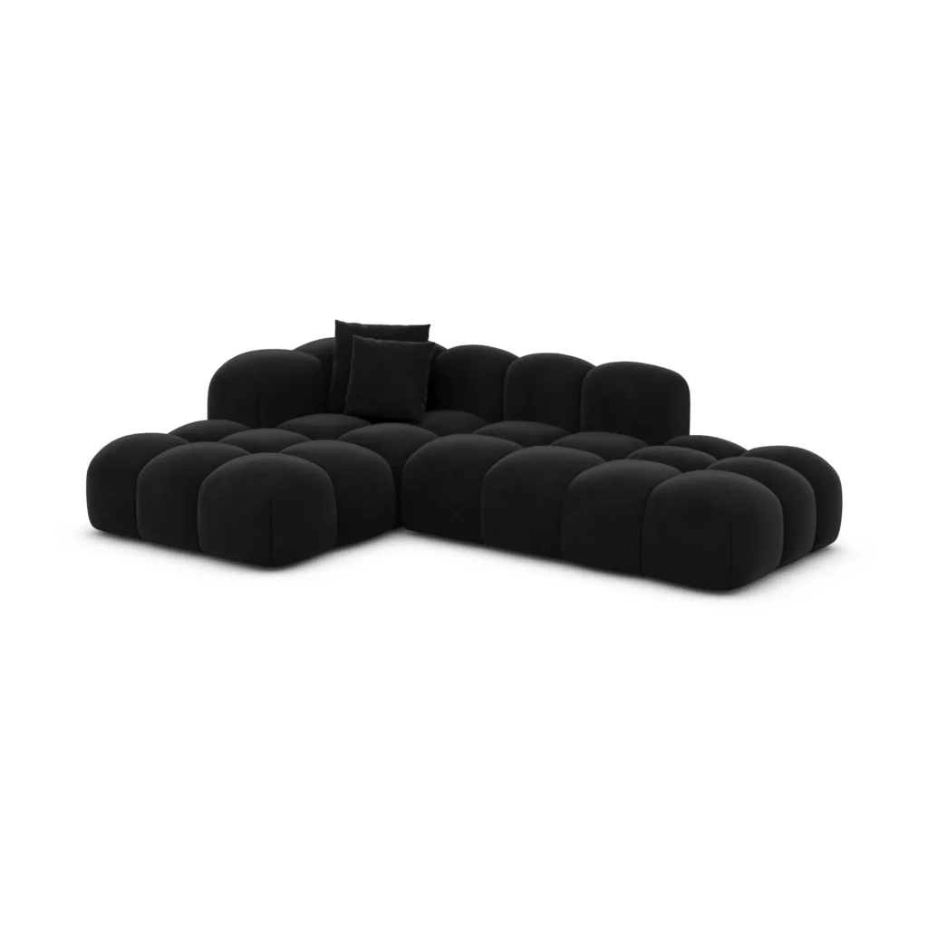 Samtstoff L-Form Lounge Sofa Valora