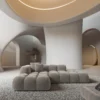 Samtstoff L-Form Lounge Sofa Valora