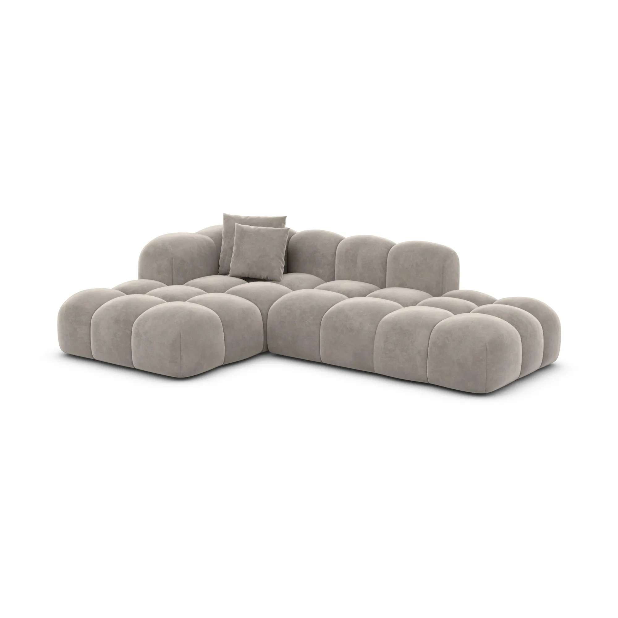 Samtstoff L-Form Lounge Sofa Valora