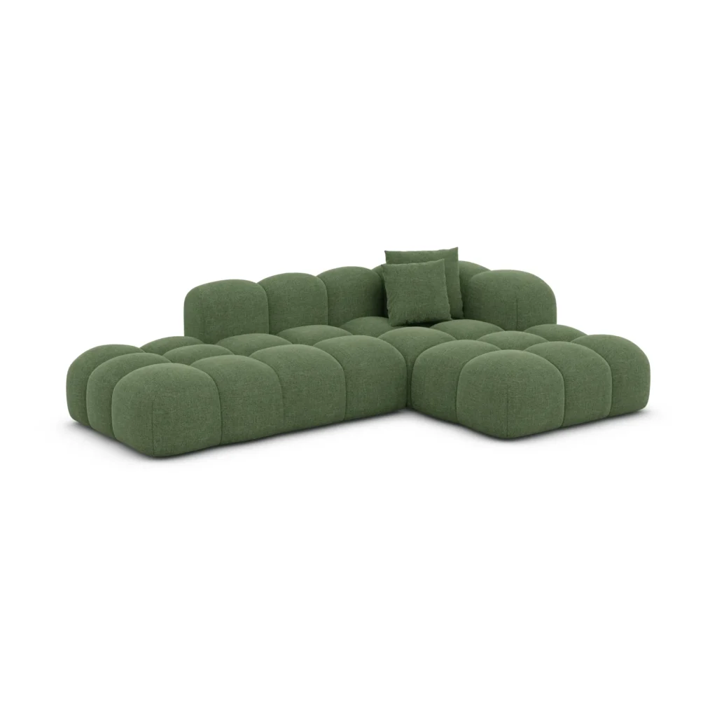 Strukturstoff L-Form Lounge Sofa Valora