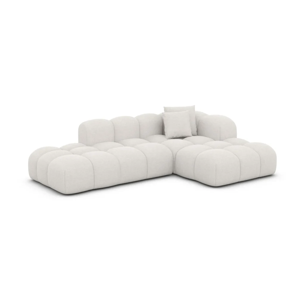 Strukturstoff L-Form Lounge Sofa Valora