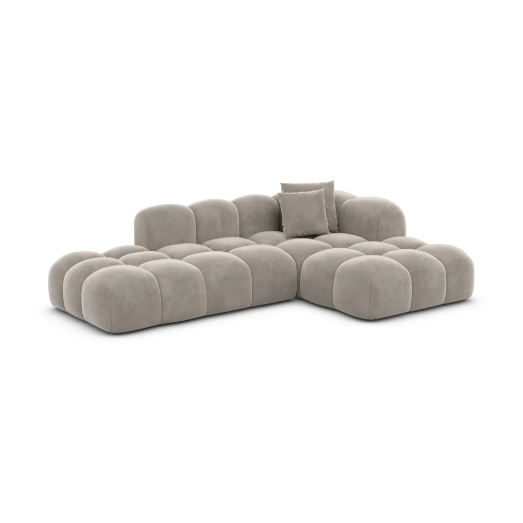 Samtstoff L-Form Lounge Sofa Valora