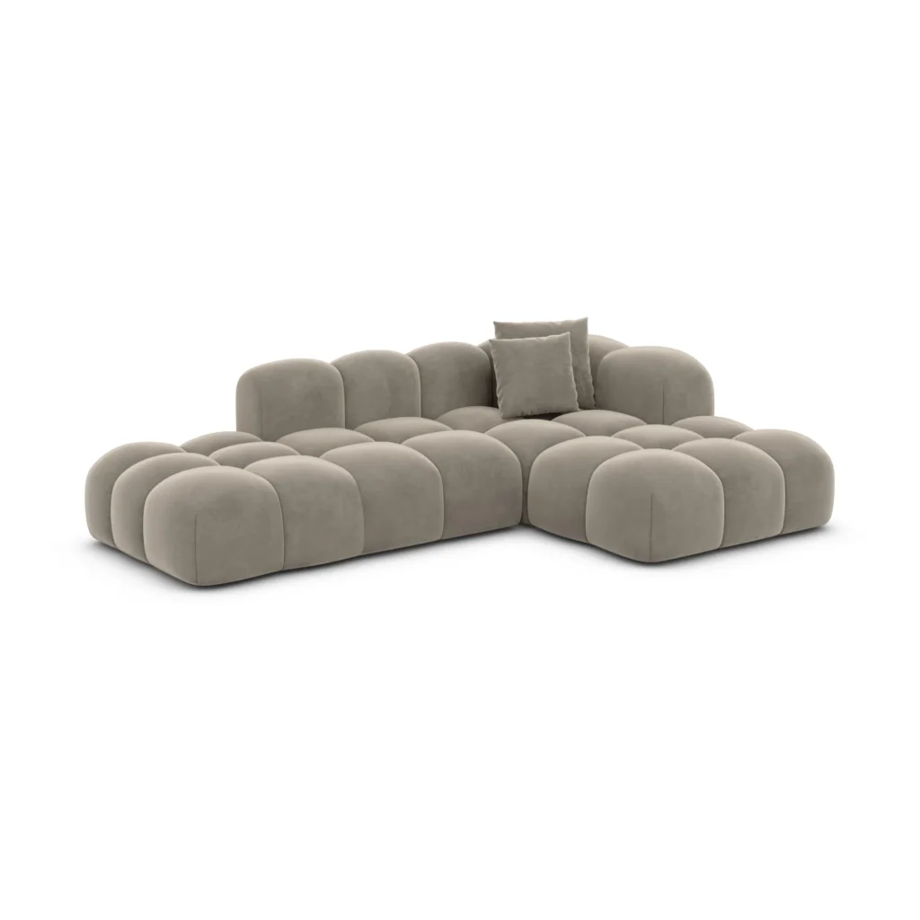 Samtstoff L-Form Lounge Sofa Valora