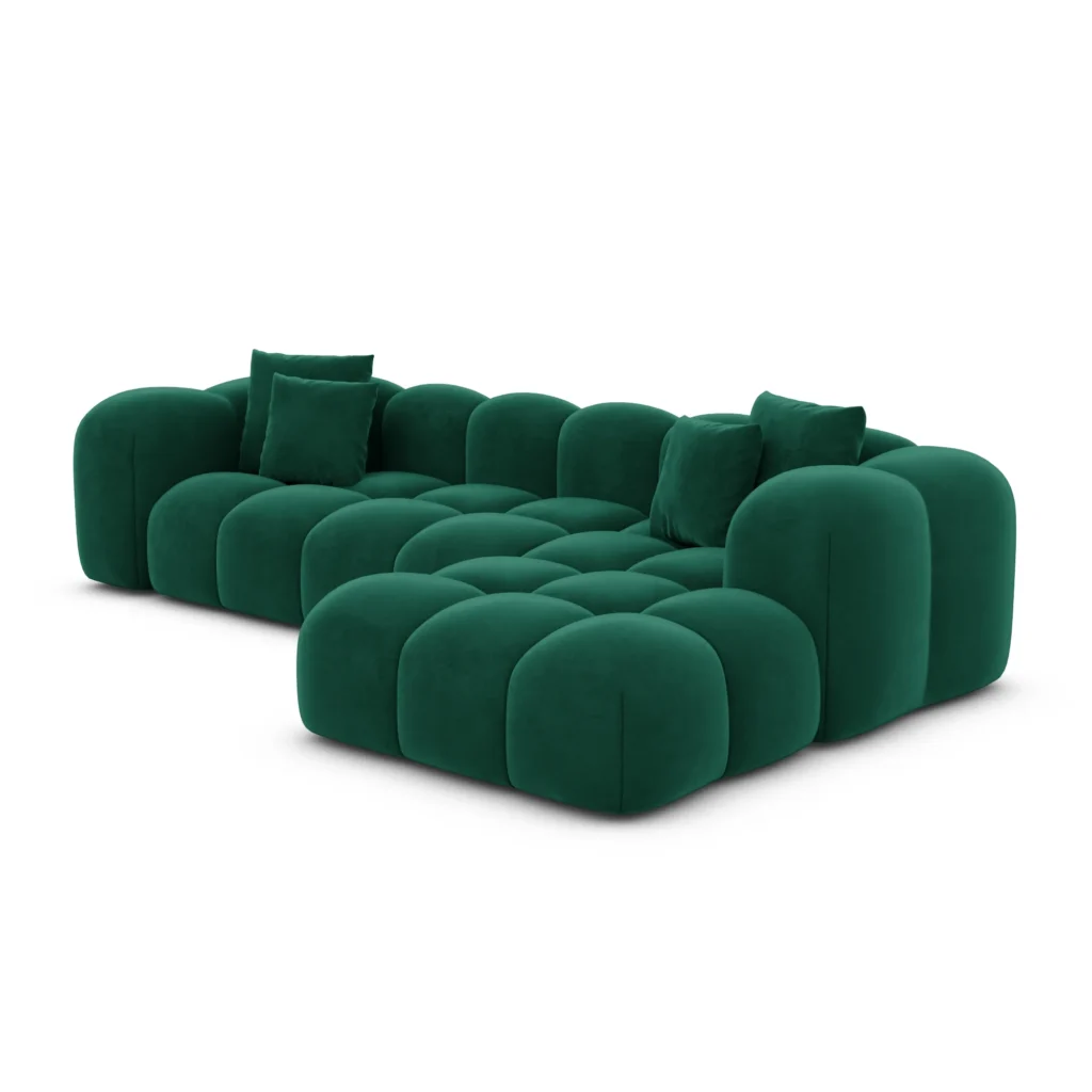 Samtstoff L-Form Sofa Valora