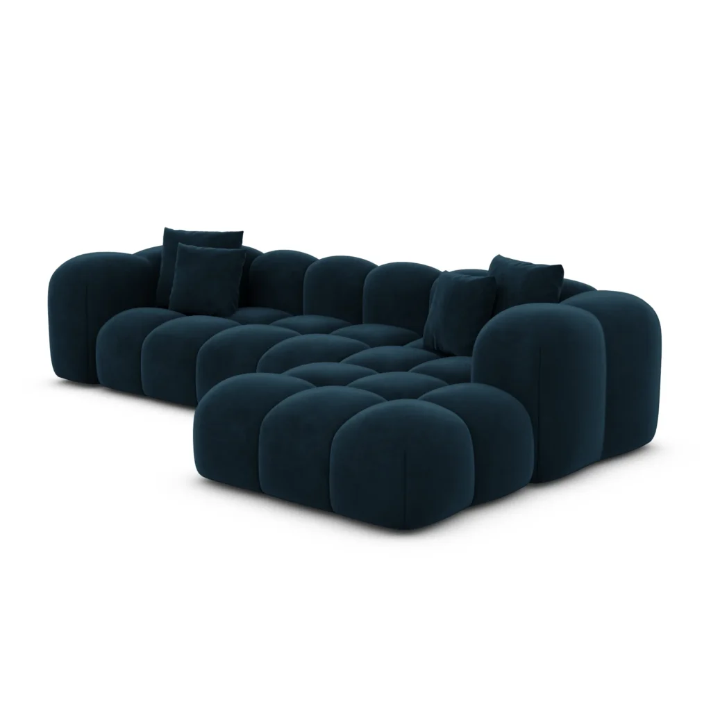 Samtstoff L-Form Sofa Valora