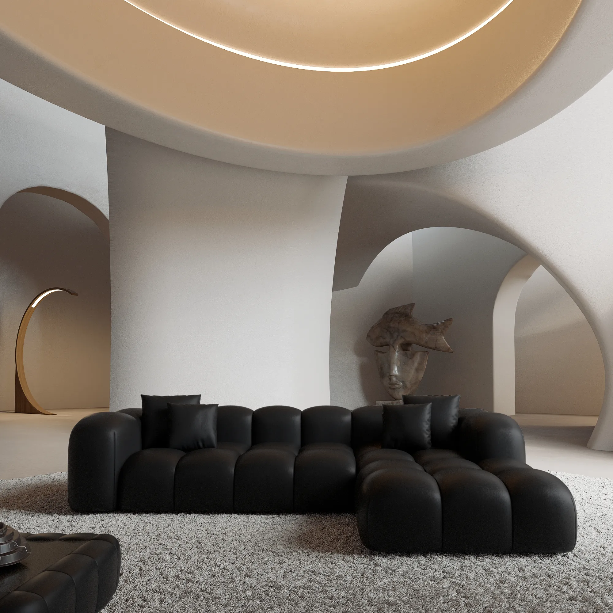 Echtleder L-Form Sofa Valora