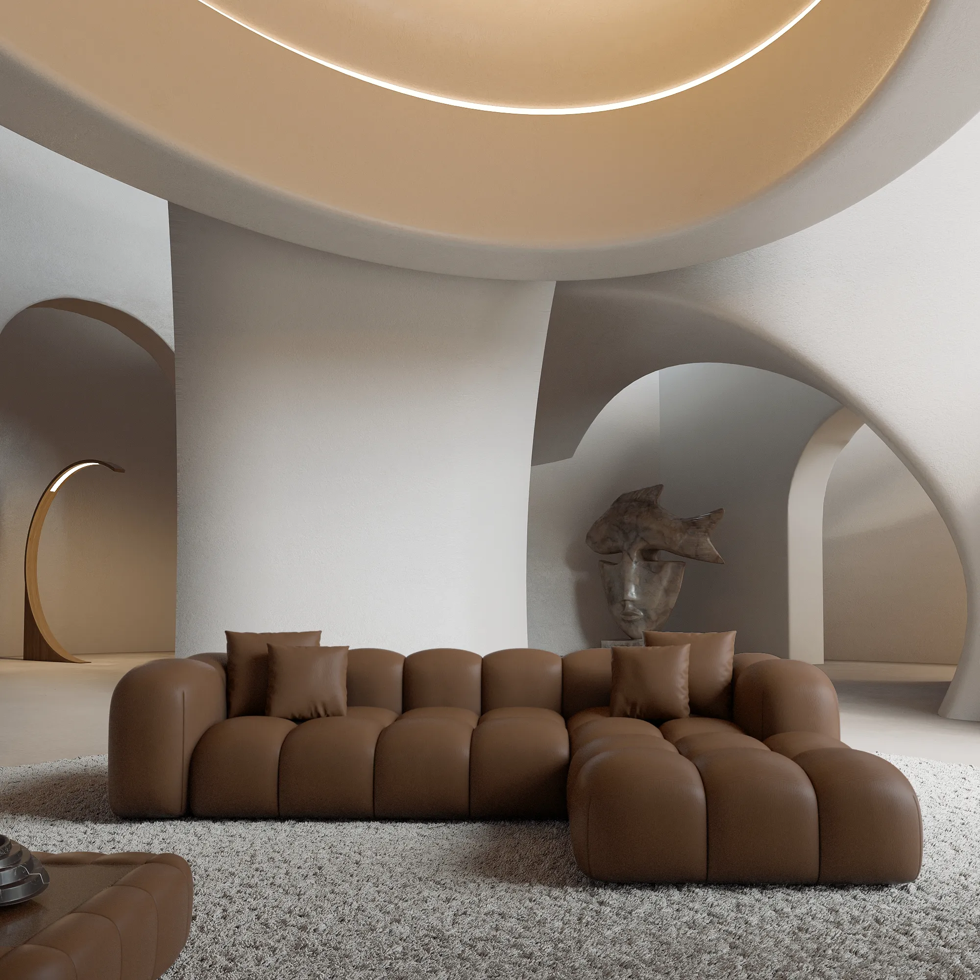 Echtleder L-Form Sofa Valora