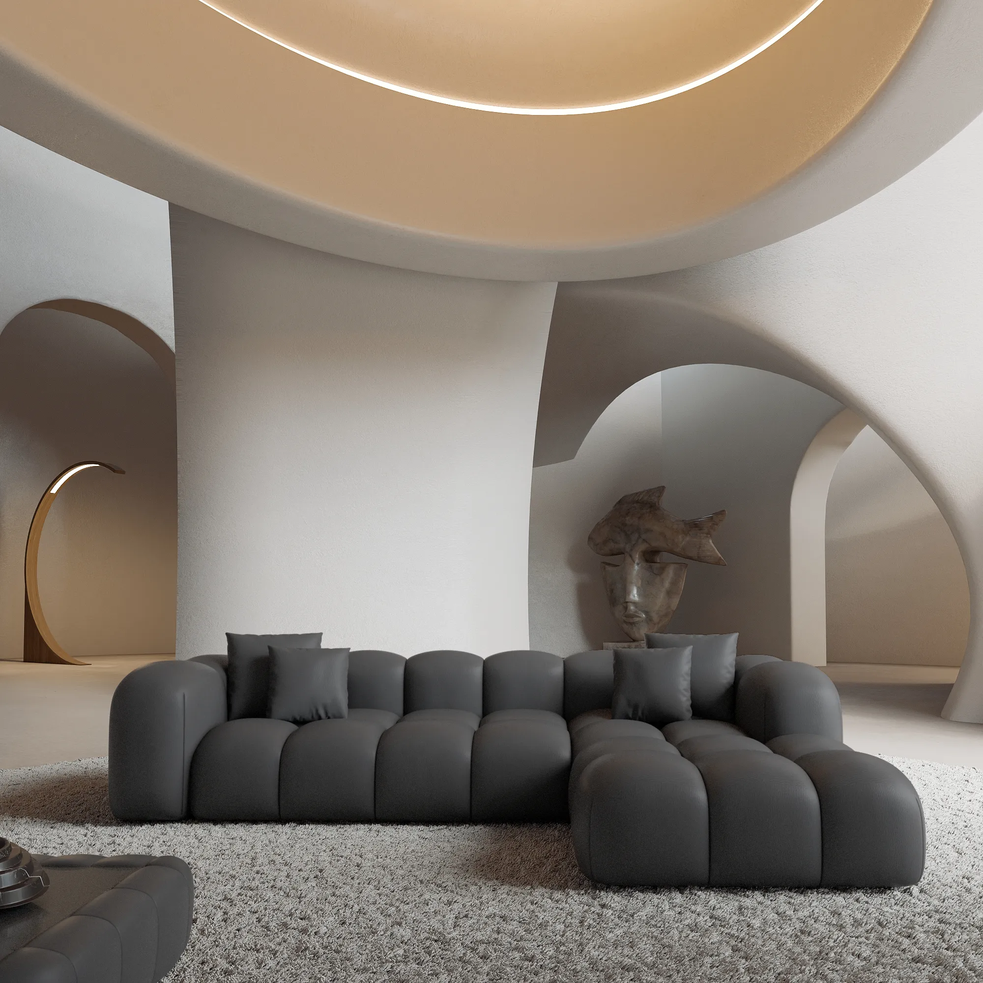 Echtleder L-Form Sofa Valora