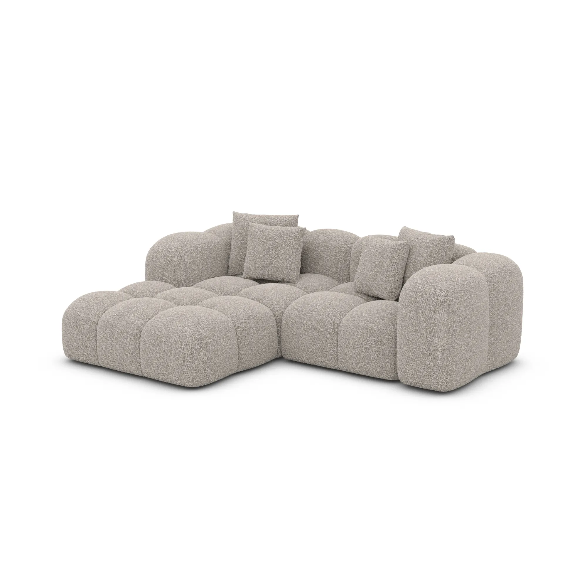 Bouclé L-Form Studio Sofa Valora