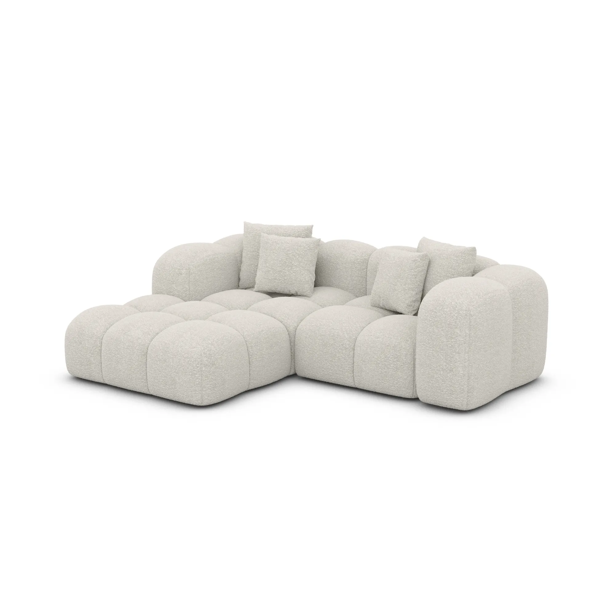 Bouclé L-Form Studio Sofa Valora
