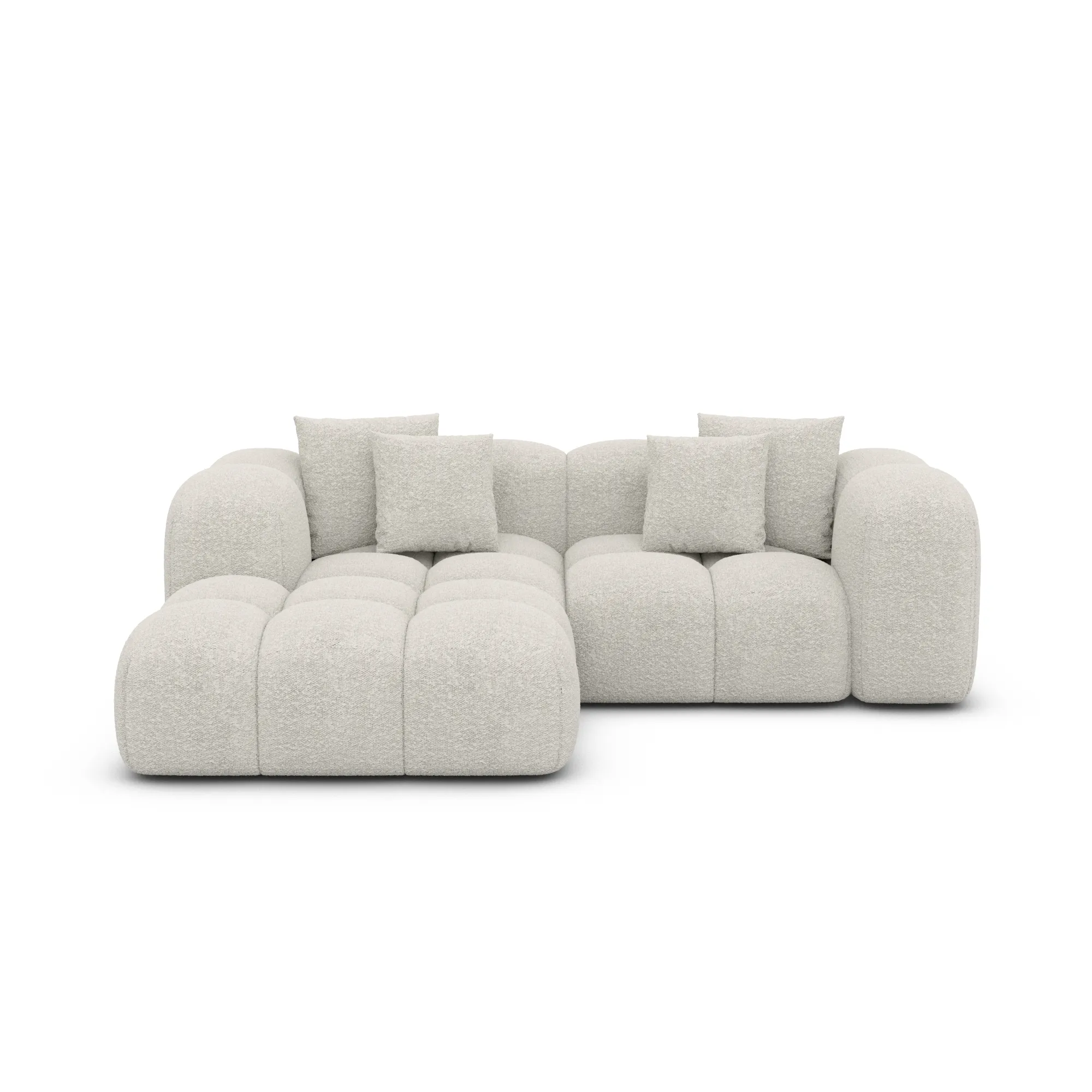 Bouclé L-Form Studio Sofa Valora