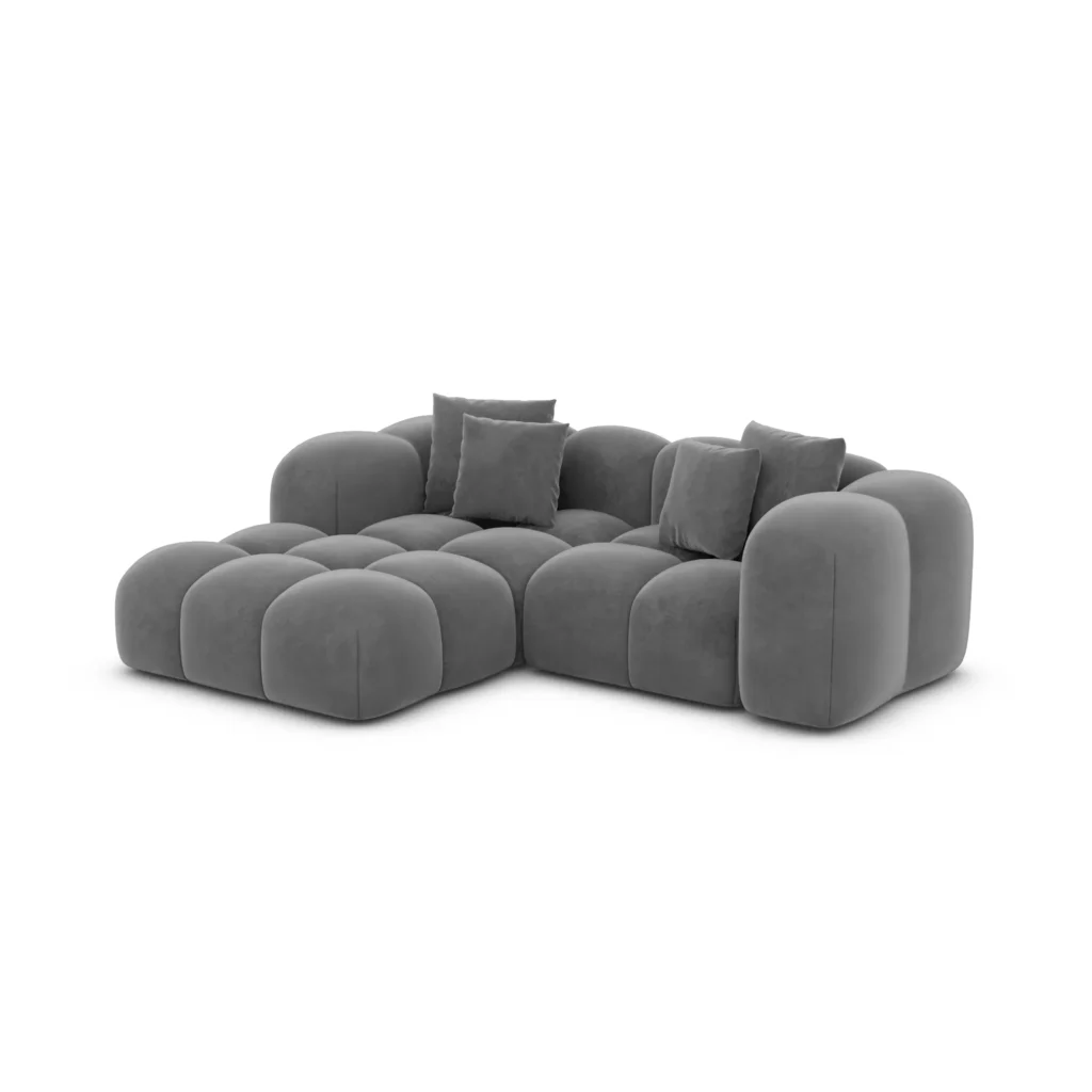 Samtstoff L-Form Studio Sofa Valora