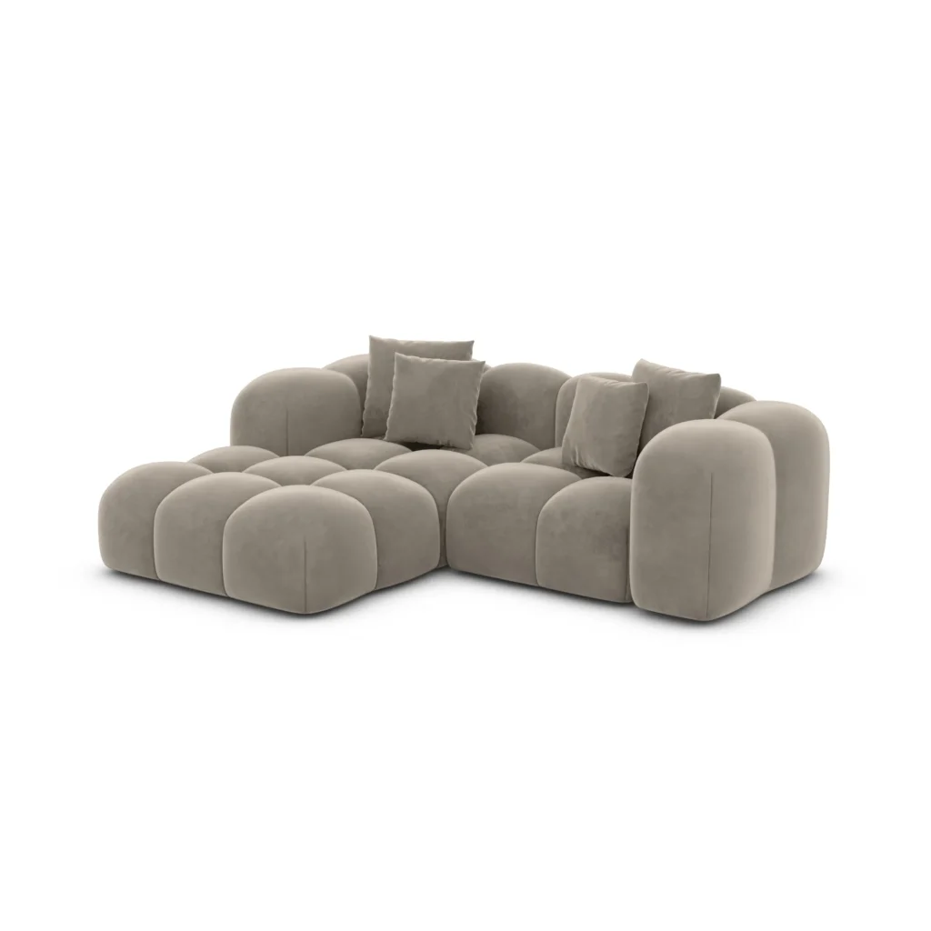Samtstoff L-Form Studio Sofa Valora