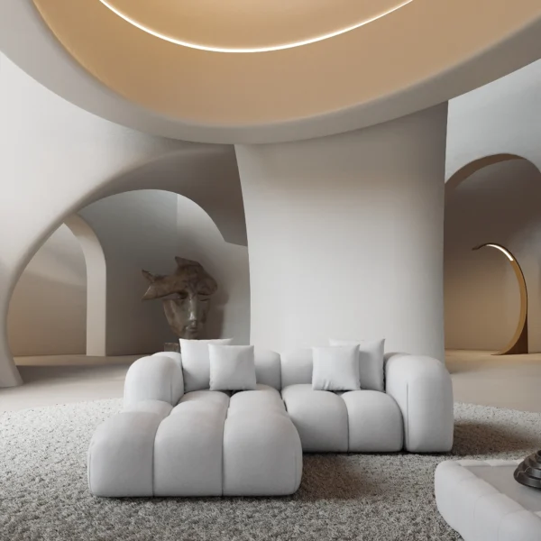 Echtleder L-Form Studio Sofa Valora