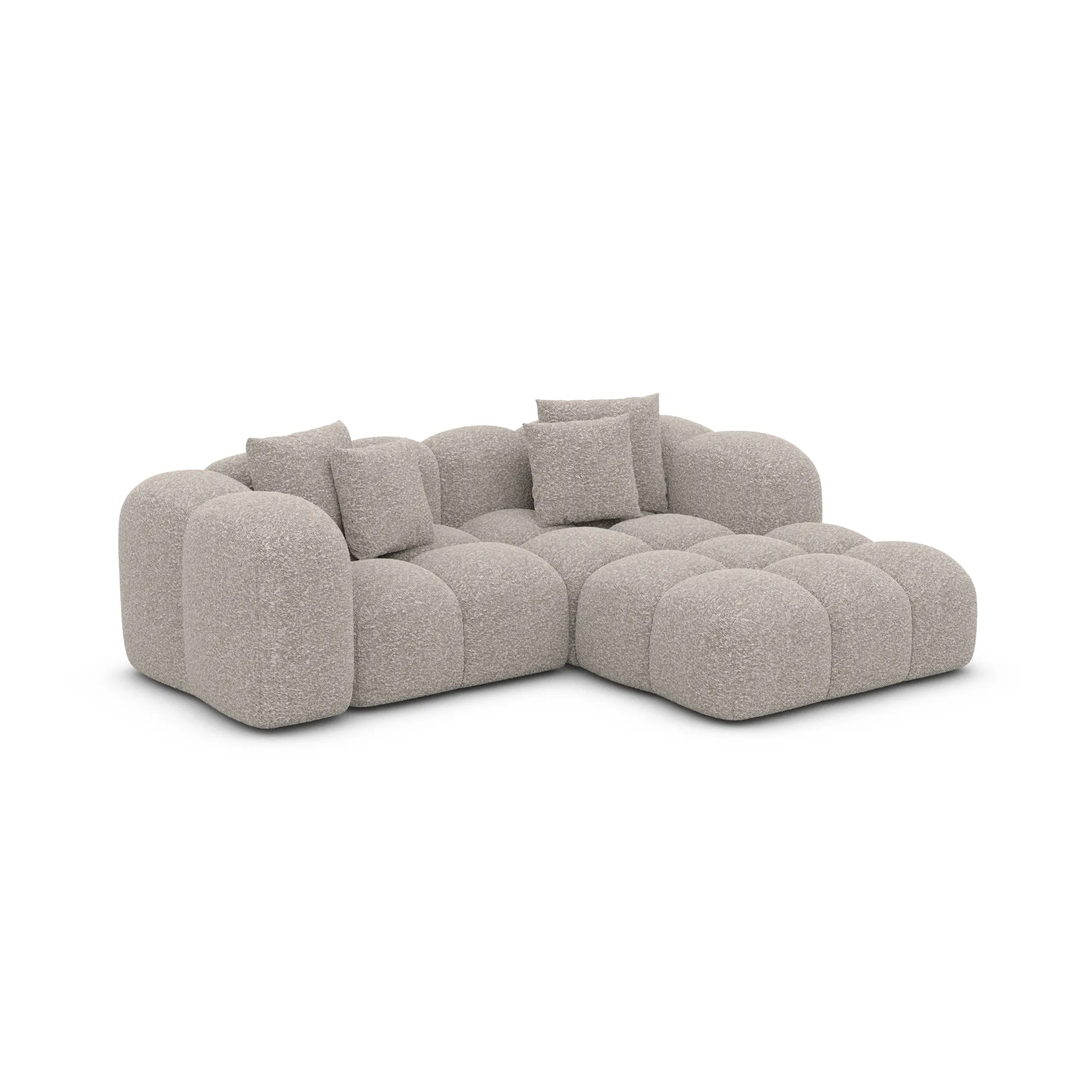 Bouclé L-Form Studio Sofa Valora