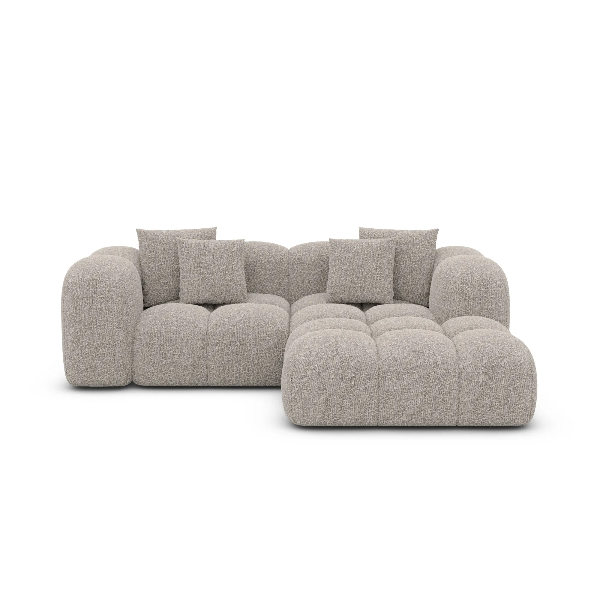 Bouclé L-Form Studio Sofa Valora