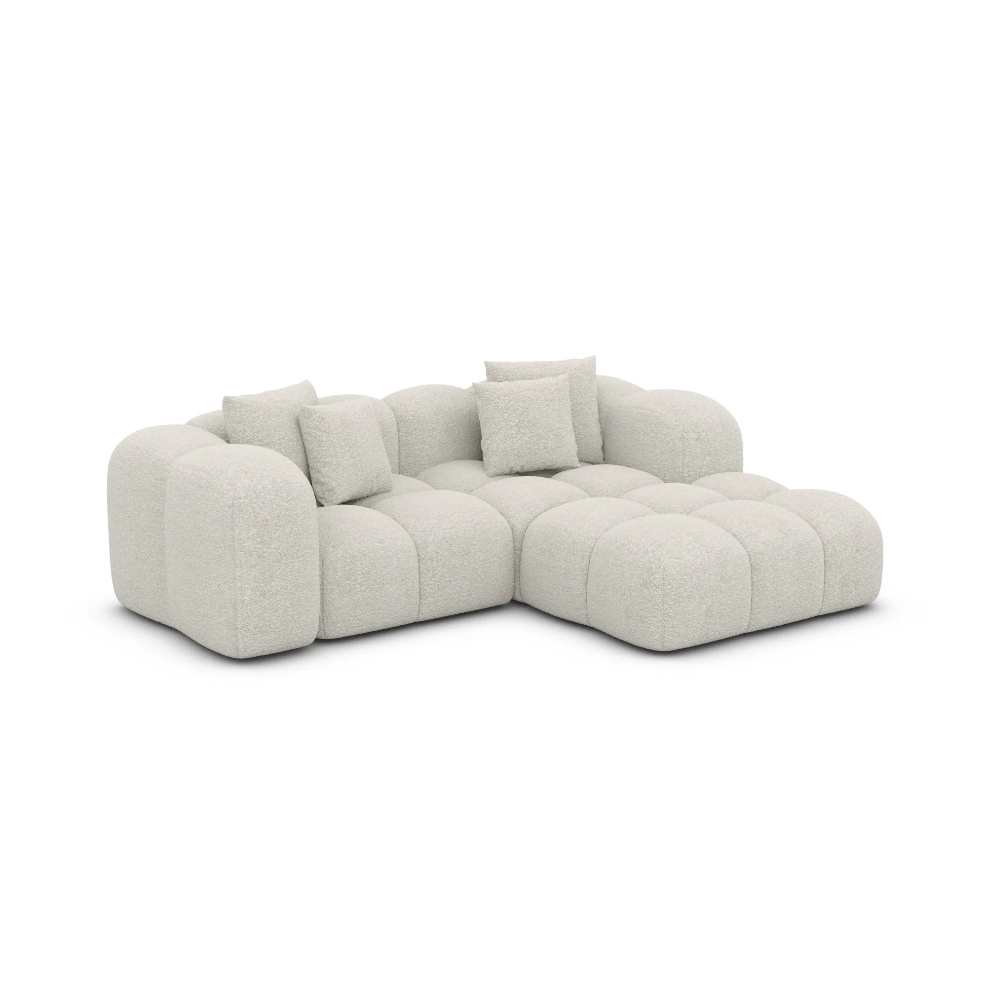 Bouclé L-Form Studio Sofa Valora