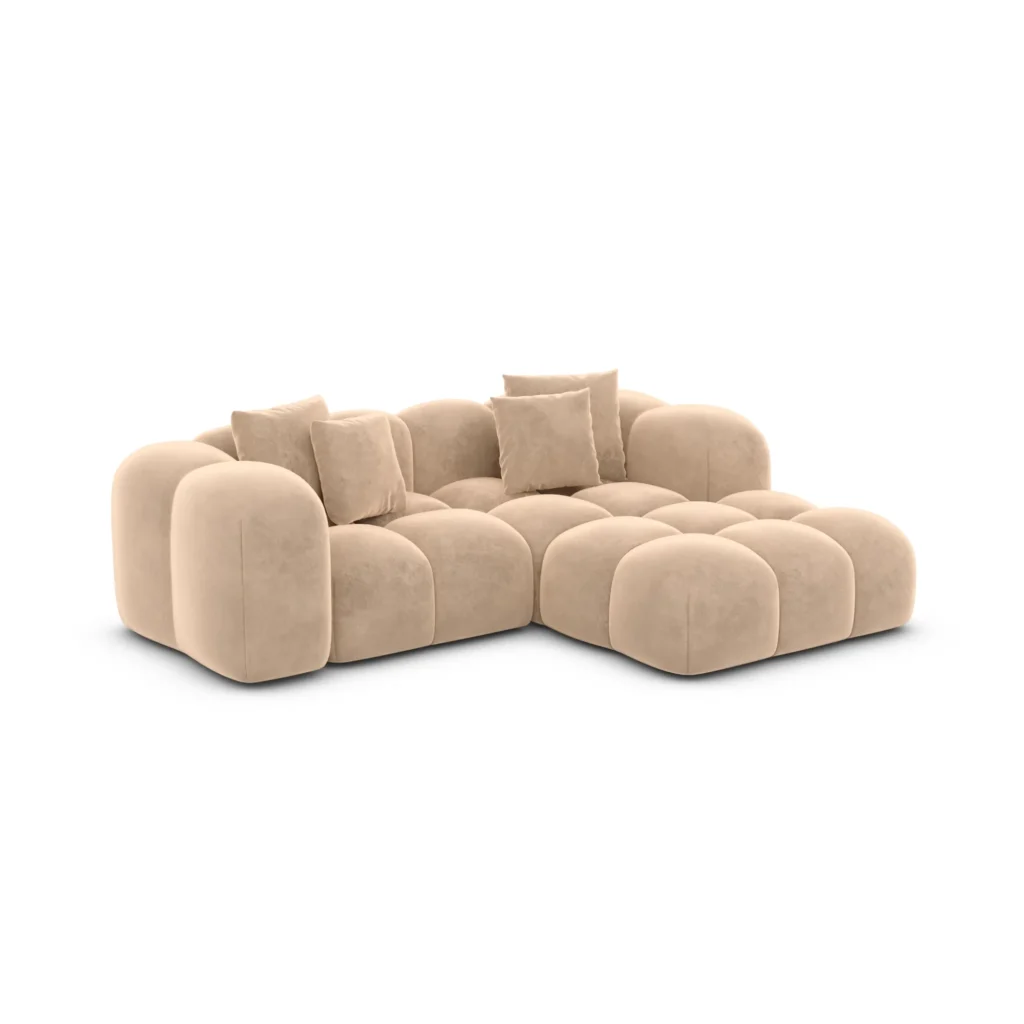 Samtstoff L-Form Studio Sofa Valora