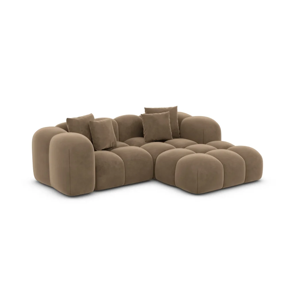Samtstoff L-Form Studio Sofa Valora