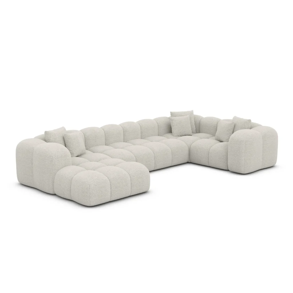 Bouclé U-Form XL Wohnlandschaft Valora