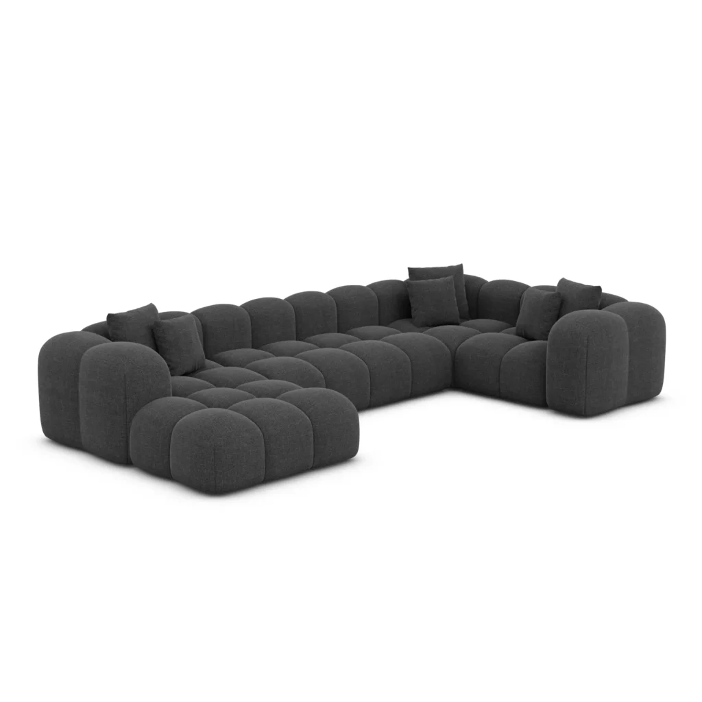 Strukturstoff U-Form XL Wohnlandschaft Valora